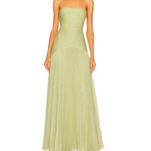 STRAPLESS GREEN OCCASION DRESS